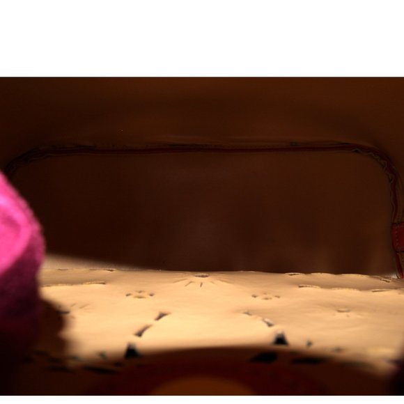 Orange Shoulder Strap Bag with Bamboo Handle - Made in Italy - Picture 11 of 11